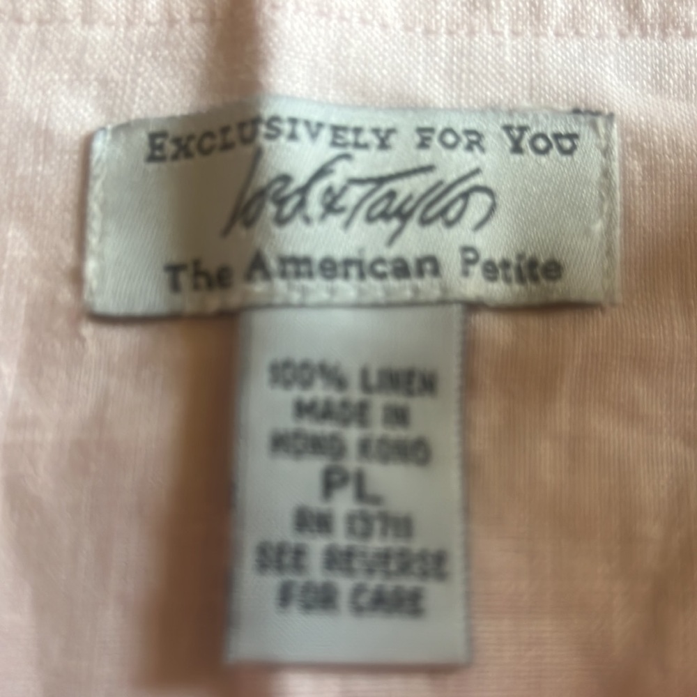 Lord & taylor pink sleeveless linen  blouse - Picture 2 of 3